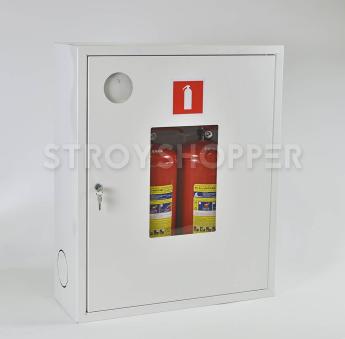 Шкаф для огнетушителя ШПО-113НОБ навесной открытый белый